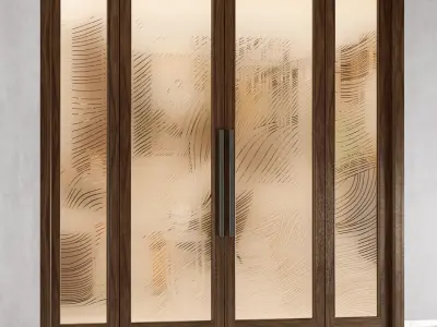 MAIN DOOR FRAMED GLASS 01 3D model
