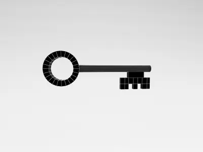 Cartoon Key v1 002 Low-poly 3D model