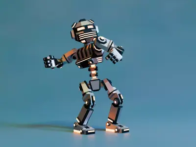 Sci-Fi Robot X-26-2 Low-poly 3D model