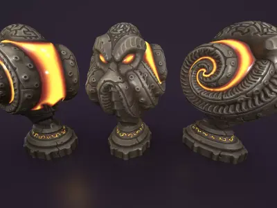 Ancient sphere stone Low-poly 3D model
