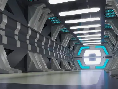 spaceship space station futuristic sci-fi fantasy 3D model