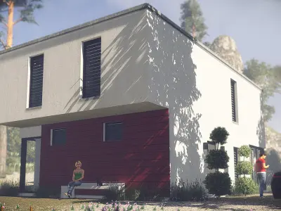 House 2 - Modern City Villa Low-poly 3D model