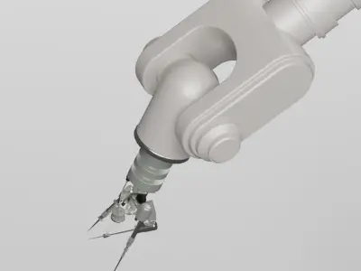 5 Industrial Robot Arm and 5 tools 3D model