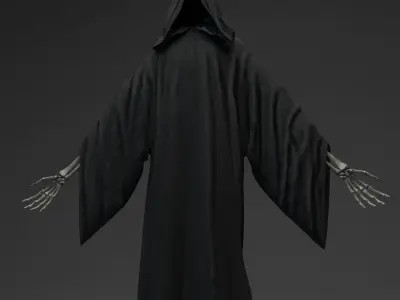 Reaper cloak with skeletons Low-poly 3D model