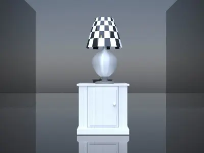 LAMP A with checkered shade 3D model