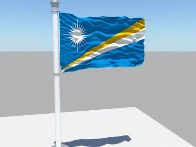 Marshall Islands flag 3D model