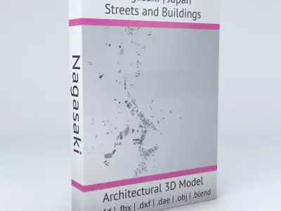 Nagasaki Streets and Buildings 3D model