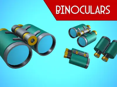 BINOCULARS CARTOON STYLIZED Low-poly 3D model