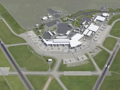 Buenos Aires Airport Low-poly 3D model