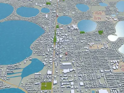Winter Haven Florida USA 25km Low-poly 3D model