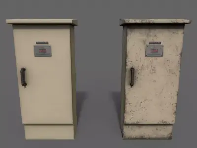 PBR Electric Box BoneWhite V5 Low-poly 3D model