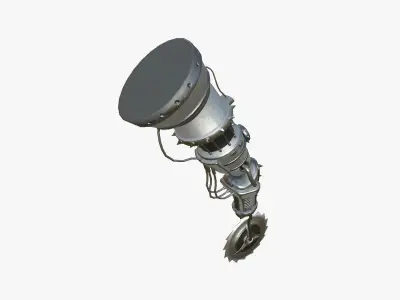 Robotic Arm A02 Bright Steel - Character Design SciFi Low-poly 3D model