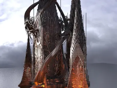 Dark Great Tree Tower 3D model