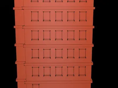 Stylized Building 2  - Mobile Game Asset Free low-poly 3D model