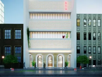 3d model Modern Three-Story Building Islamic Geometric Patterns Low-poly 3D model