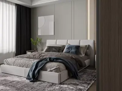 Modern Minimal Master Bedroom 3D model