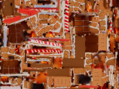 Gingerbread Cookie Fireplace 3D Model Sweet Cozy Hearth Low-poly 3D model