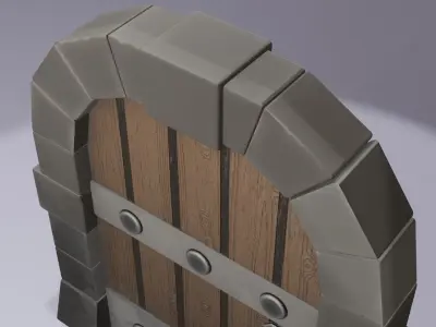 Medieval Door - Stylized Low-poly 3D model