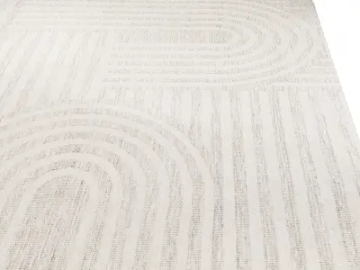 Carpet set 9122 - Hand Knotted Ivory Rug - 4k 3D model