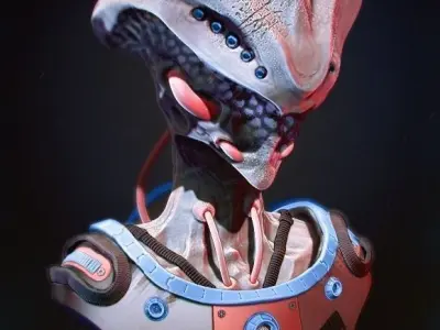 Alien bust 3D model