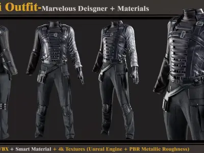 Sci-Fi Outfit-MD-Clo3d-Smart Material-Textures-OBJ-FBX  3D model