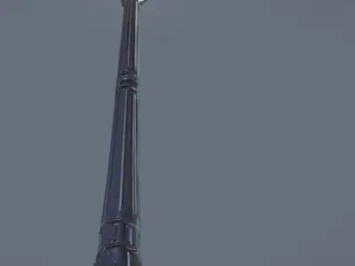 Square Light Pole - Poste de Luz de Praca Low-poly 3D model