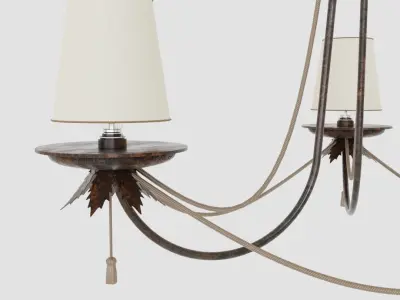 Chandelier - Old Classic - Bronze - High Quality - PBR 3D model