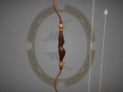 Lighting Bow and Arrow Low-poly 3D model
