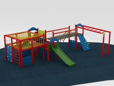 Outdoor Playground Collection 10 piece Set 3D model