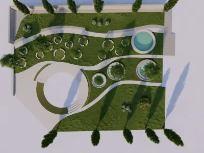 public park-Private Park Landscape 3D model