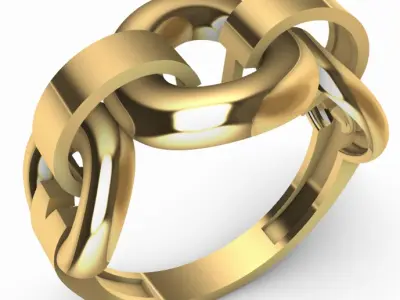Modern 2 pieces rings  3D Print Models 3D print model