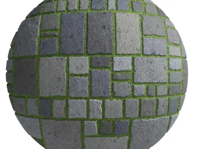 Grass Stone Materials3- By 3 color Pbr By Sbsar 4k Texture