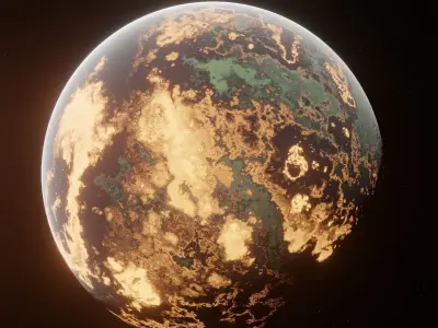 Planet Space Ready to game Low-poly 3D model