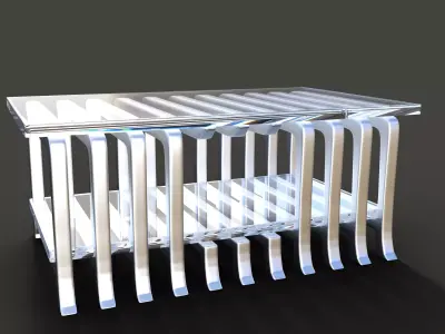 glass table metal frame 3D model
