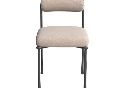 Brussels Metal Upholstered Dining Side Chair  Crate and Barrel 3D model