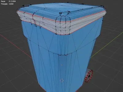 trashcan plastic Low-poly 3D model