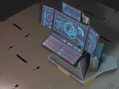 Science Fiction Computer Console Low-poly 3D model