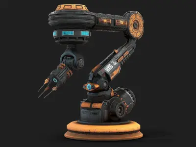 Robotic Arm 03 low poly Low-poly 3D model