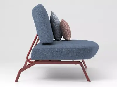 Bandy sofa with pillows 3D model