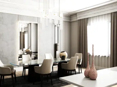 Living Hall Interior Scene Design 3D model