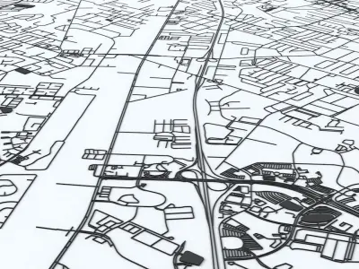 Jacksonville Road Network and Streets 3D model