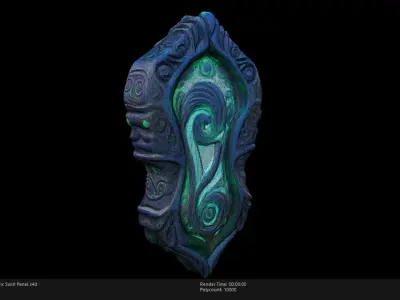 Low Poly Stylized Mystic Swirl Panel Low-poly 3D model
