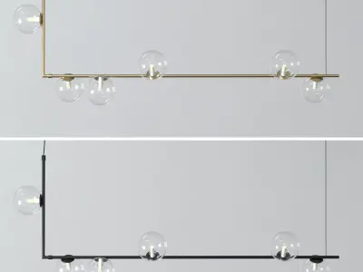 KENDRA Hanging Light black and gold Low-poly 3D model