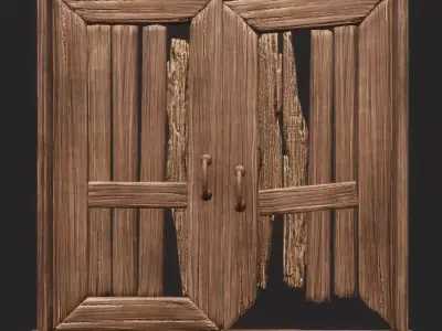 Environment Doors Gates Fences Game Assets Low-poly 3D model