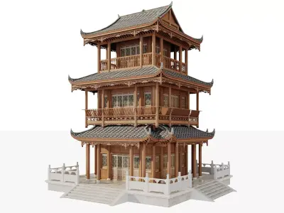 Japan Pagoda Pavilion Tower 3D model