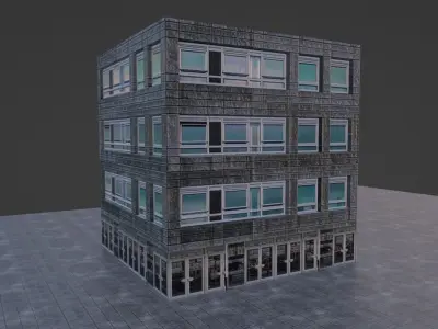 Low Poly City Building Low-poly 3D model