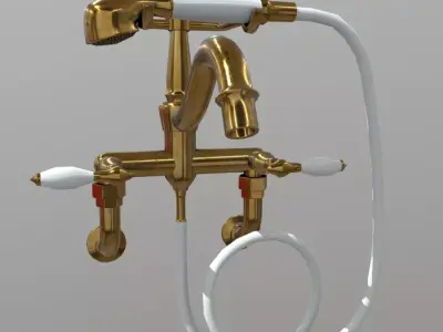 Bath Faucet Low-poly 3D model