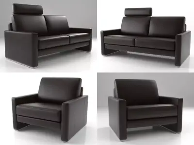 Bolero four leather furniture 3D model