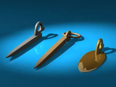 Climbing pitons 3D model