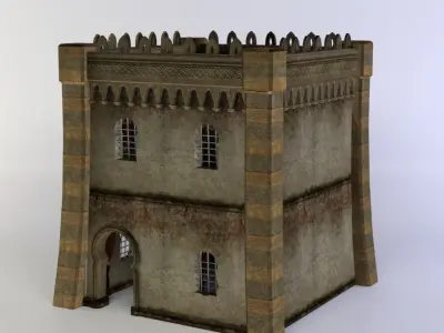 Building dungeon tower Low-poly 3D model